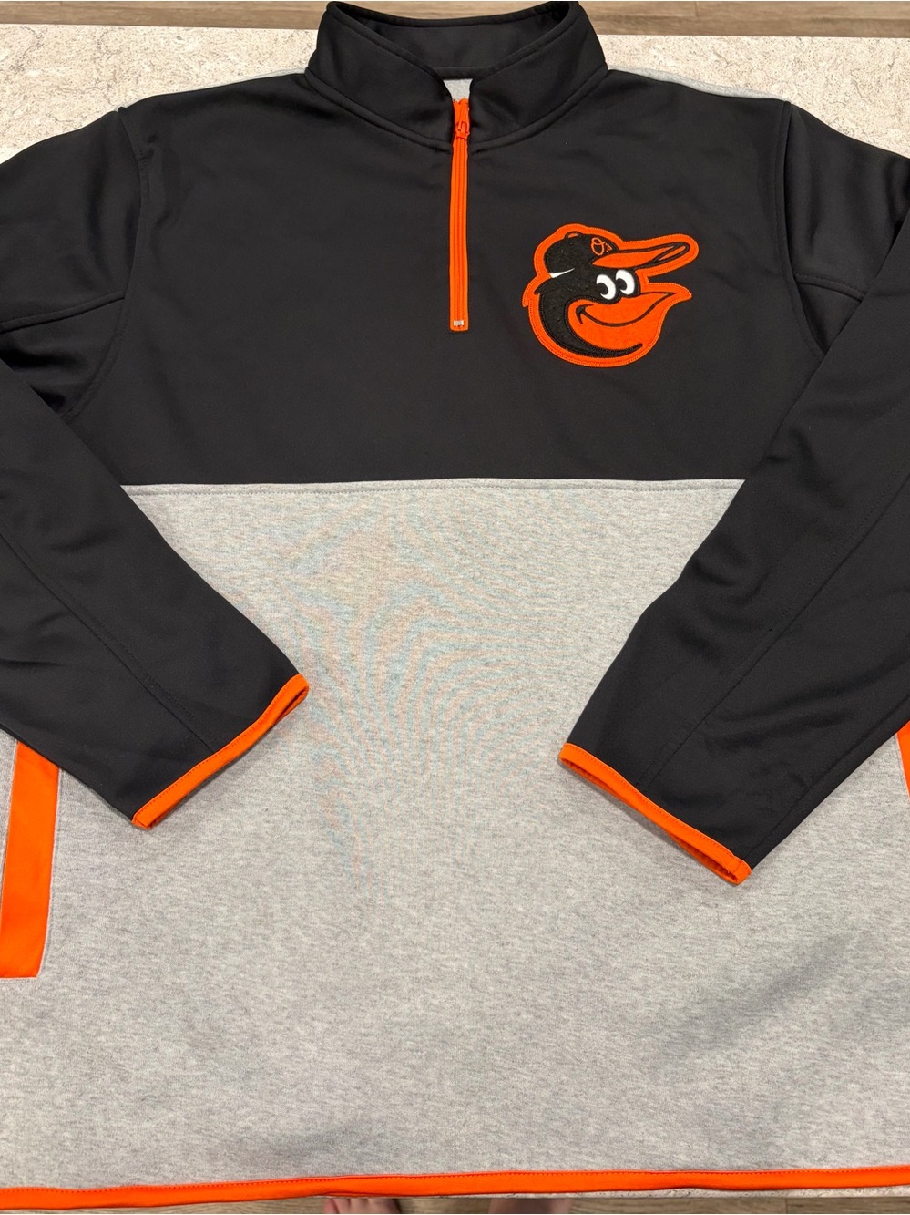 Baltimore Orioles Stitches Black & Gray Quarter-Zip Pullover-XL